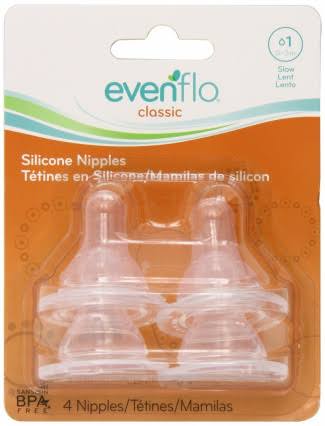 Evenflo Classic Slow Flow Nipples - 4pk