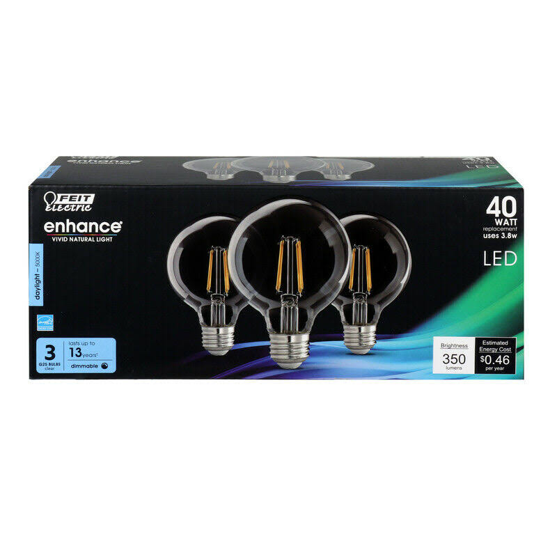 Feit Electric G25 Dimmable Filament CEC Title Light Bulb - 40W Equivalent