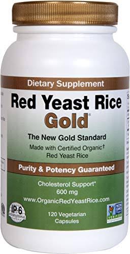 Red Yeast Rice Gold, Made with 600 mg Organic Red Yeast Rice - IP6 International - 120 Veg Cap - Unlimited Cellular