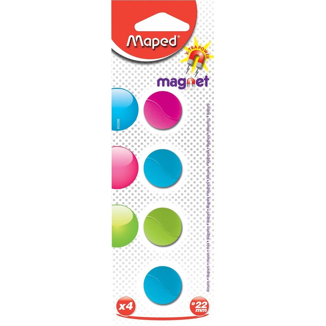 Maped Magnets Round 55/64 Assorted Colours 4/pkg
