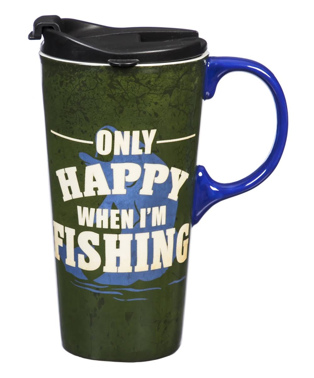 Cypress Home Only Happy When I'm Fishing 17 oz Travel Mug