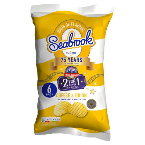 Seabrook Cheese & Onion Crisps 6 Pack Delivered to Australia