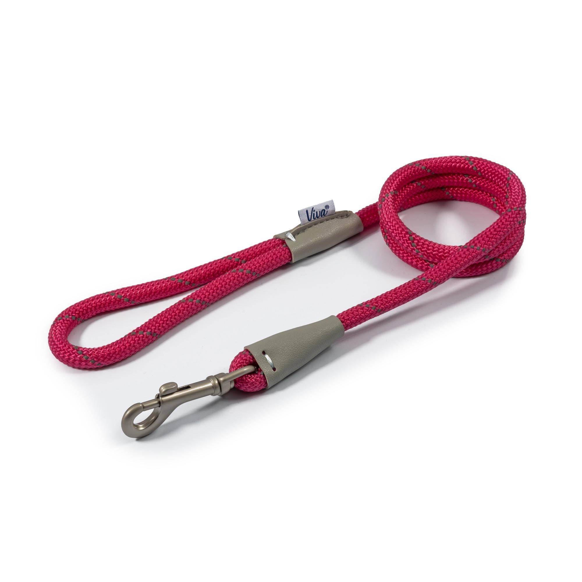 Ancol Viva Rope Reflective Dog Lead - 107cm x 1cm - Pink