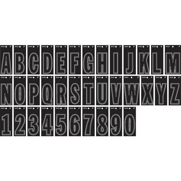 Hillman Fastener Die Cut Peel Off Letters and Numbers - Black, 3"
