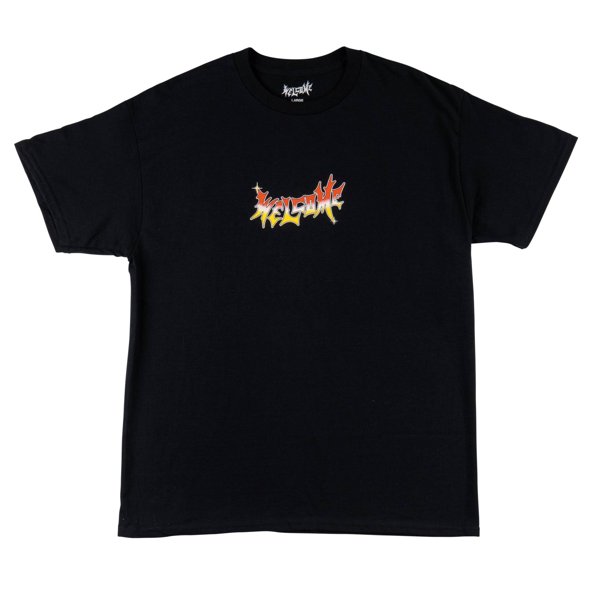 Welcome Skateboards | Vamp Shine Tee - Black/Red/Yellow Small