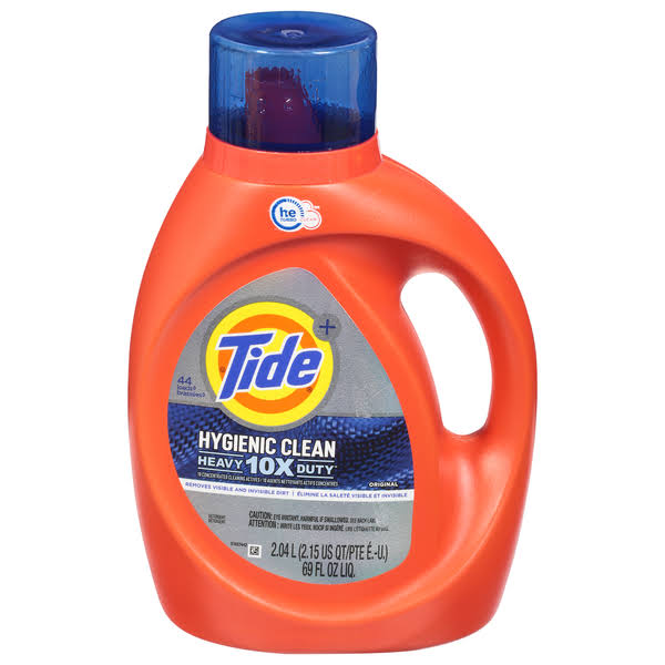 Tide Hygienic Clean Heavy 10X Duty Liquid Laundry Detergent, Original Scent, He Compatible