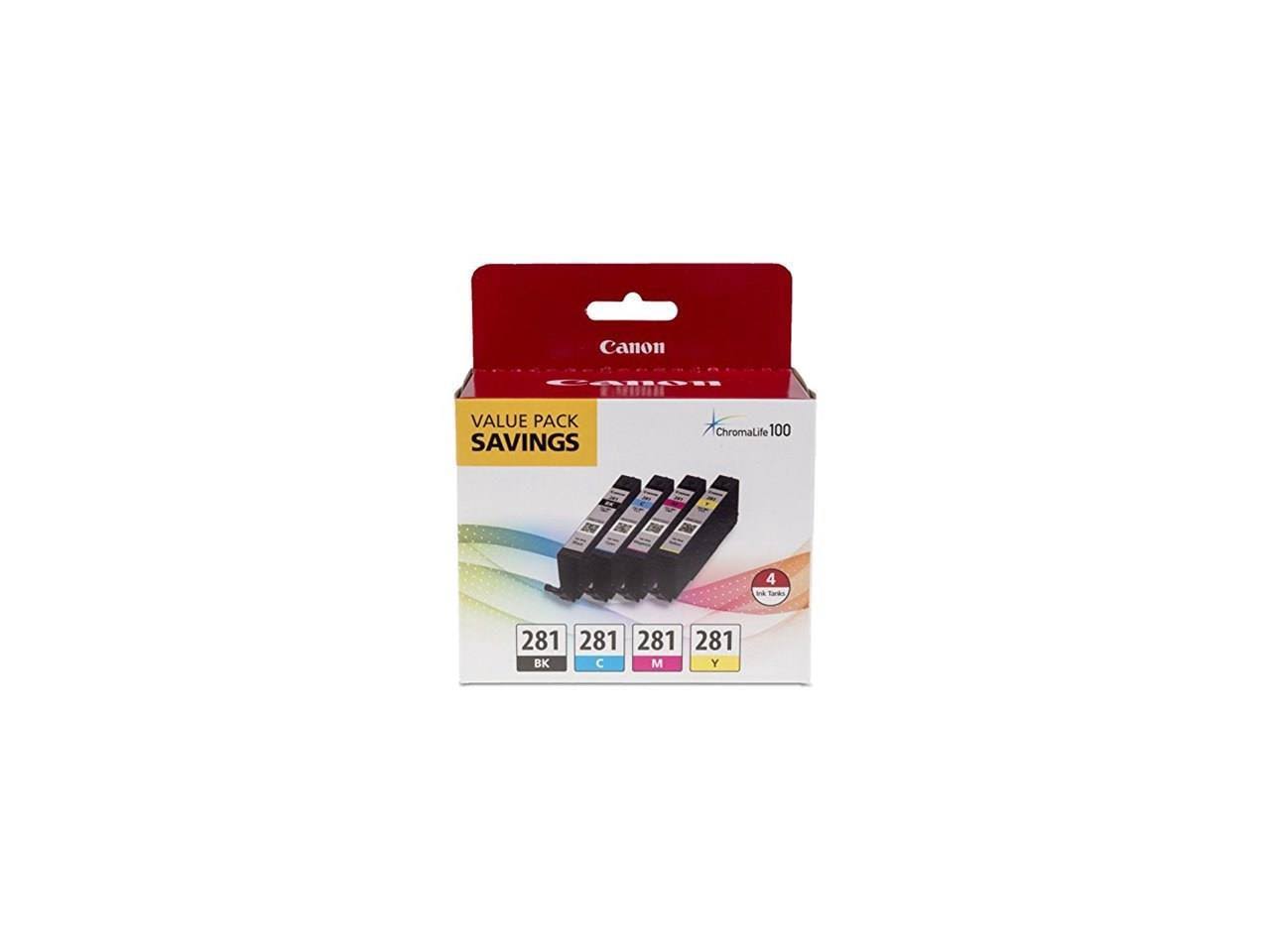Canon CLI-281 Ink Cartridge Value Pack - Black, Cyan, Magenta, Yellow