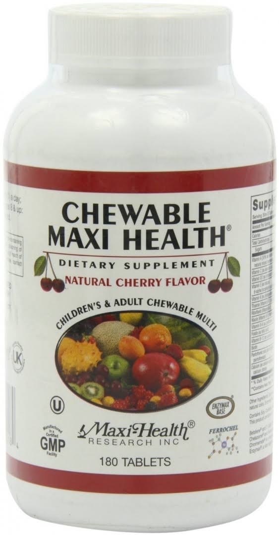 Maxi Health Chewable Multivitamins - Natural Cherry Flavor, 180 Tablets