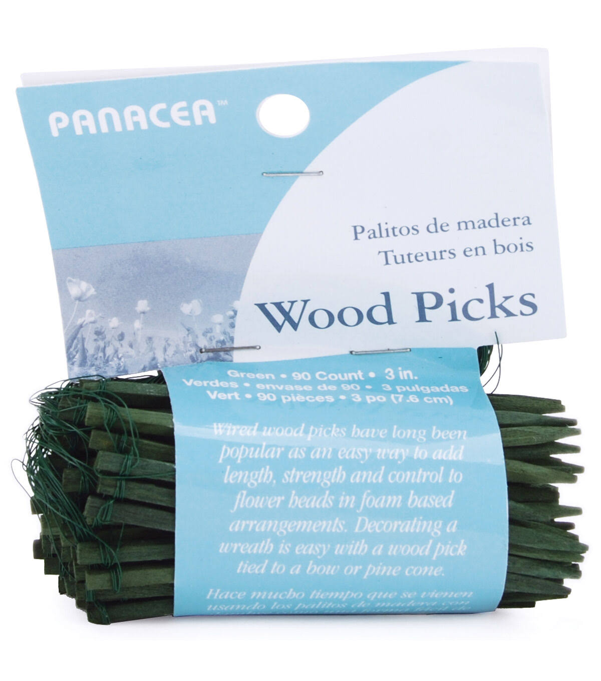 Panacea Wood Picks 3" 90-pkg-green