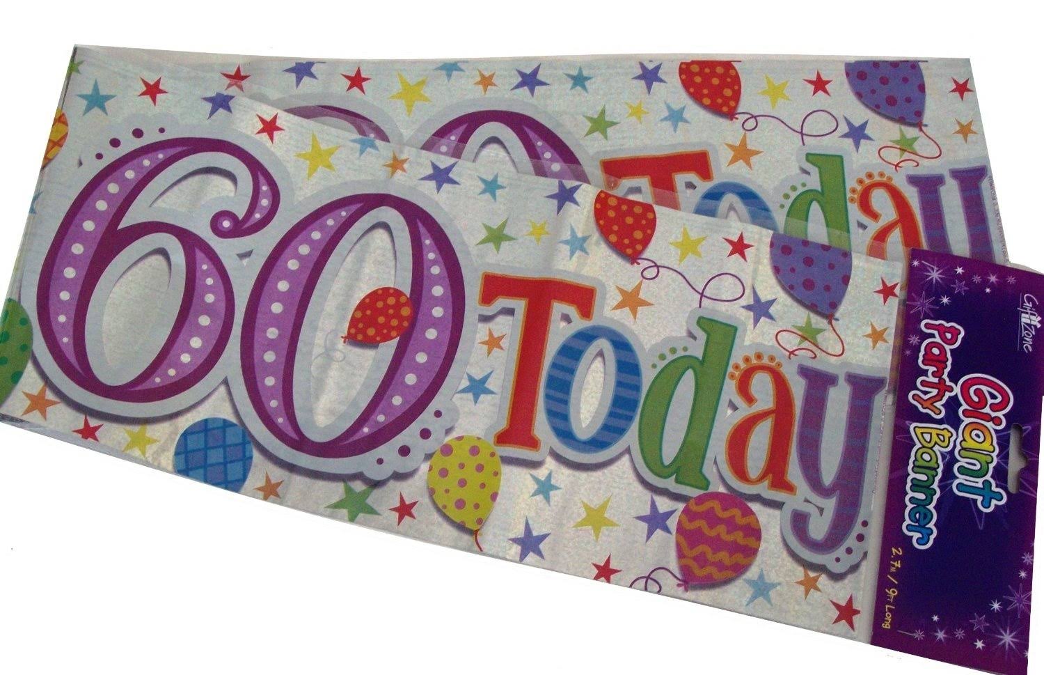 Happy 60th Birthday Giant Party Wall Banner 3 Banners Age 60 Party Decoration