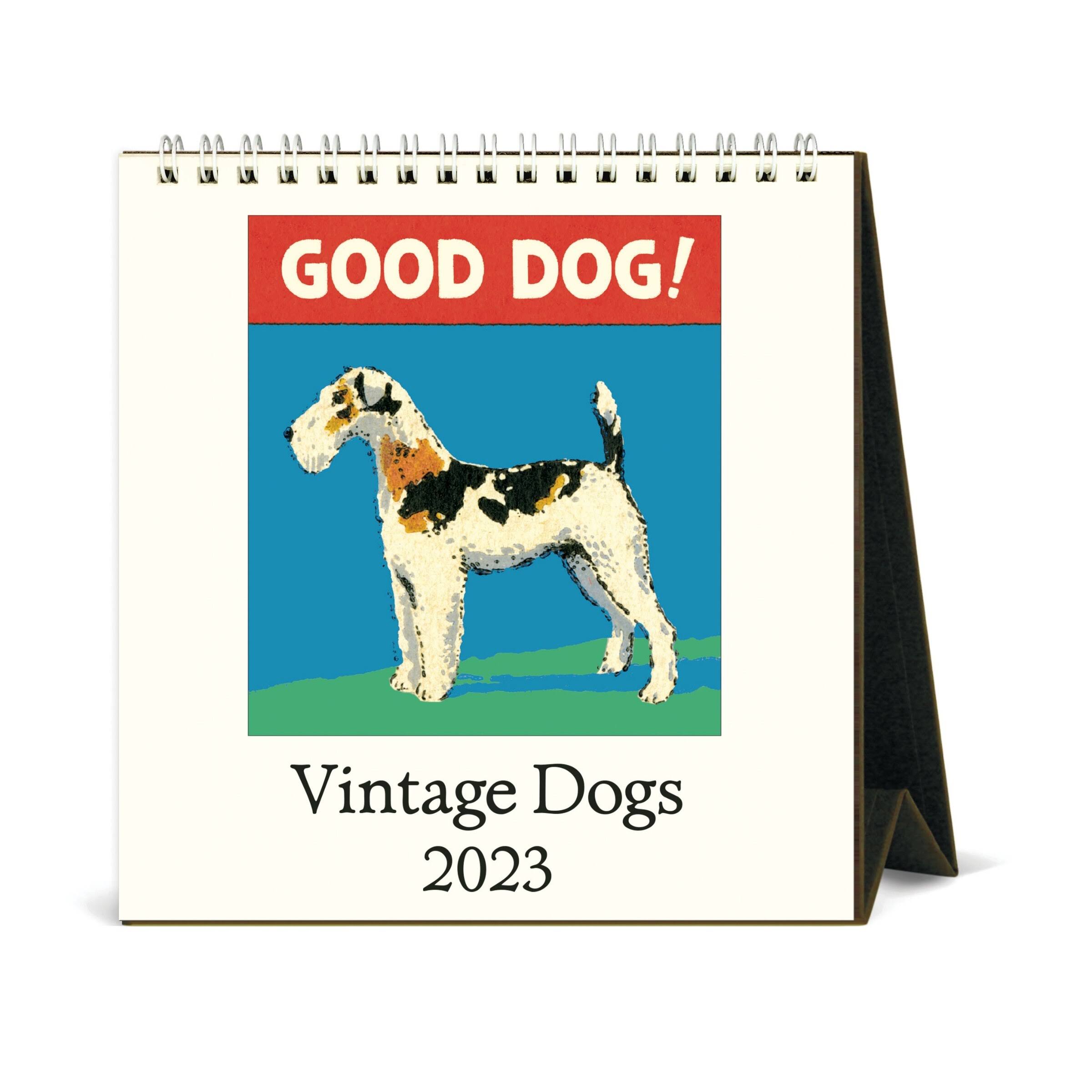 Cavallini Papers & Co. Dogs Vintage 2023 Easel Calendar