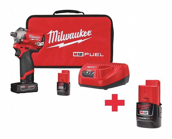 Milwaukee 2555-22 M12 Fuel Stubby 1/2" Impact Wrench Kit