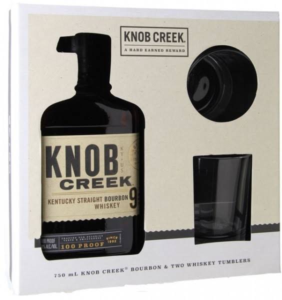 Knob Creek Bourbon Gift Set with 2 Glasses / 750 ml