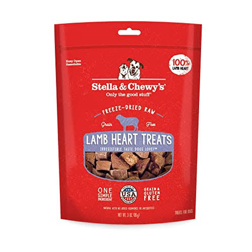 Stella & Chewy's Freeze-Dried Raw Lamb Heart Treats, 3 OZ. Bag