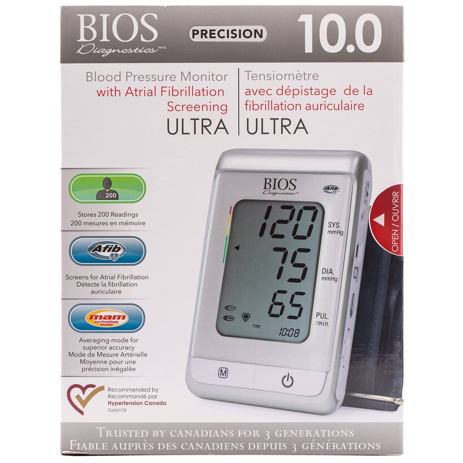 Bios Blood Pressure Monitor with Atrial Fibrillation Screening