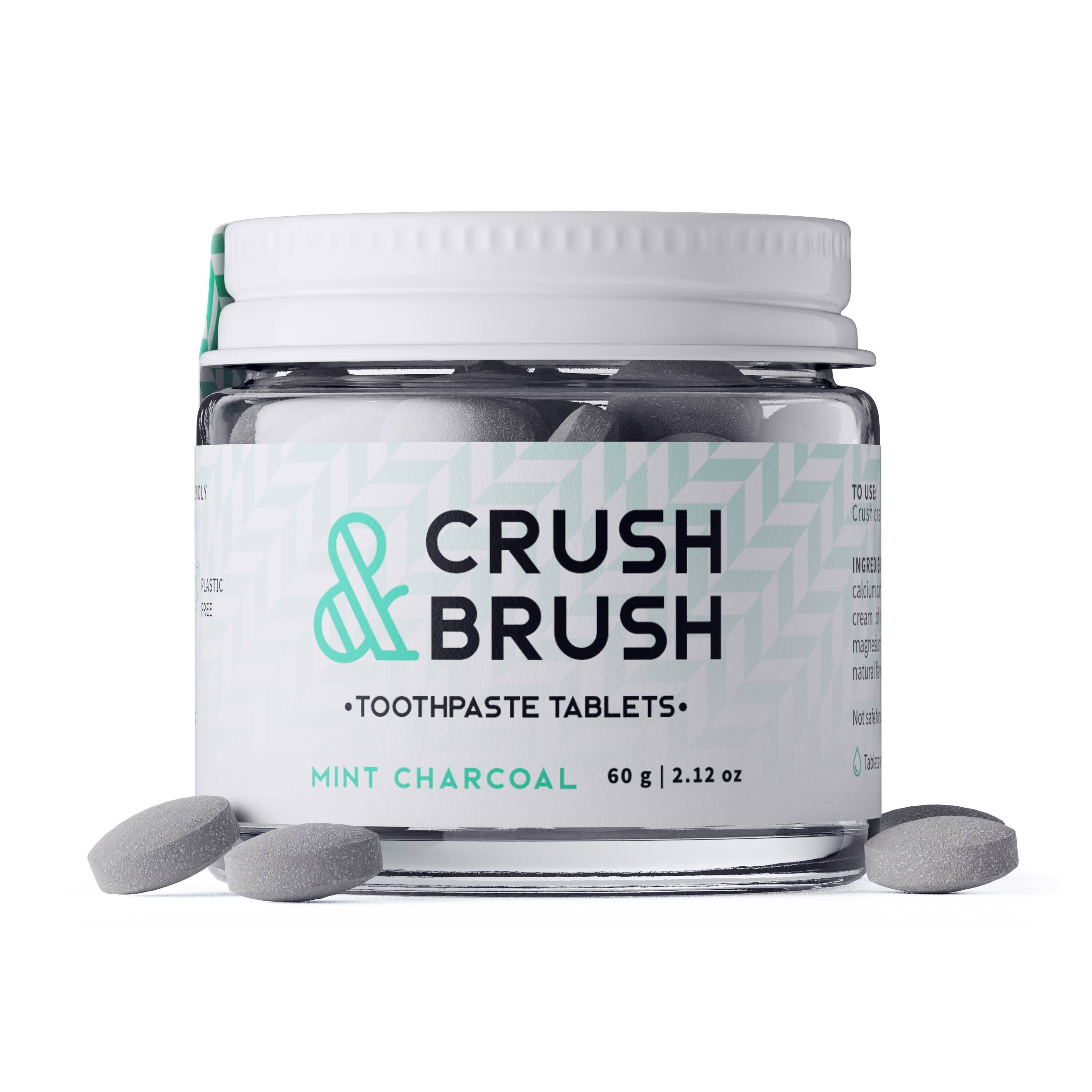 Nelson Naturals Toothpaste Tablets Crush & Brush Mint Charcoal 60g