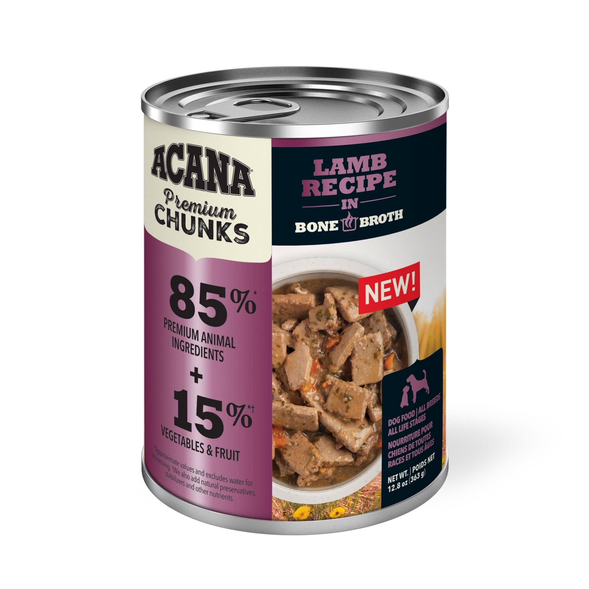ACANA Lamb Recipe in Bone Broth Premium Chunks Dog Food - 12.8 oz