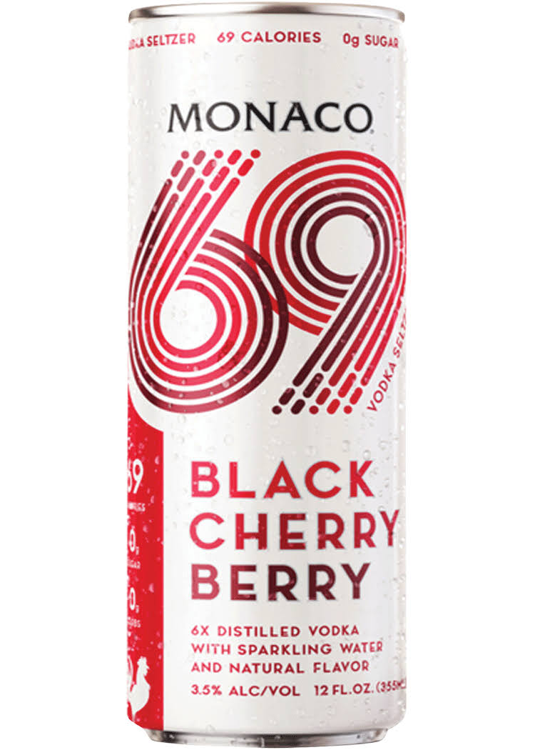 Monaco Vodka Seltzer, Black Cherry Berry - 12 fl oz