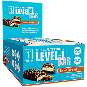 1St Phorm Level-1 Bars, Salted Caramel - 15 pack, 2.22 oz bars