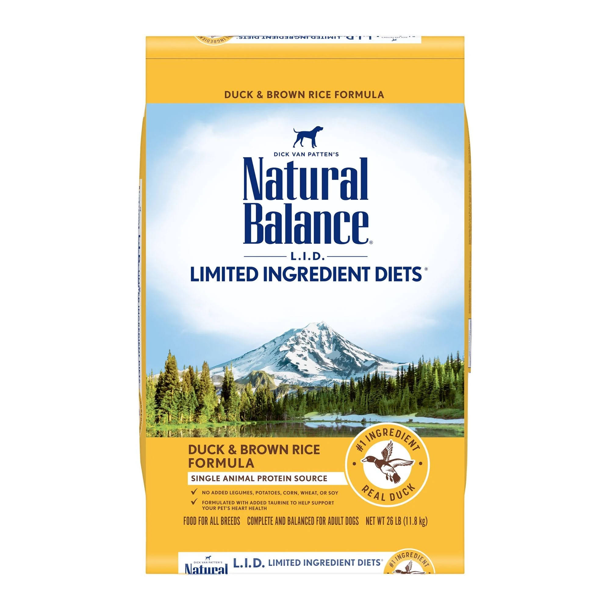 Natural Balance L.I.D. Limited Ingredient Diets Dog Food, Duck & Brown Rice Formula - 26 lb