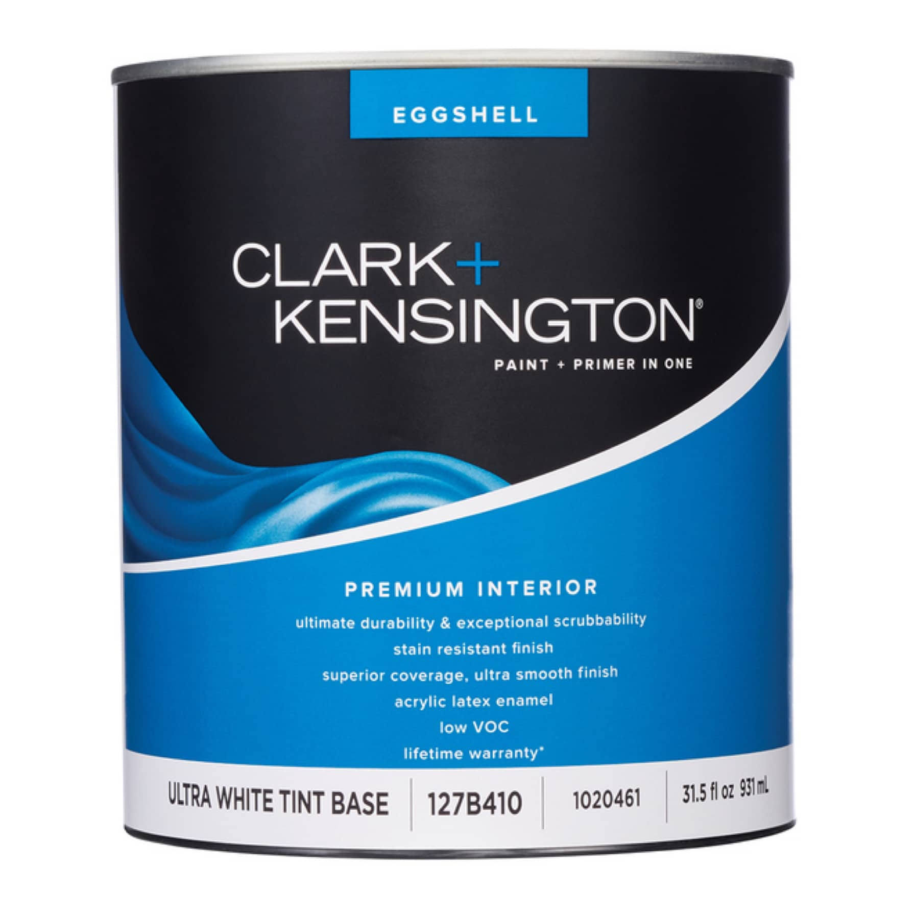 Clark+Kensington Eggshell Tint Base Ultra White Base Acrylic-Alkyd Premium Paint Interior 1 Q
