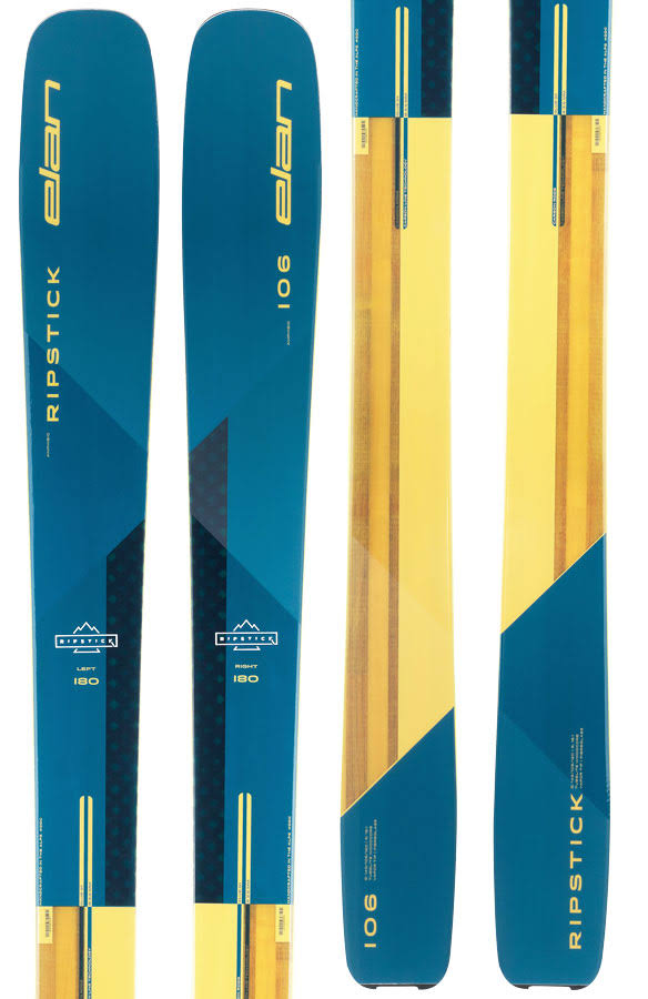 Elan Ripstick 106 Ski Only Skis, 172cm Blue/Yellow 2022