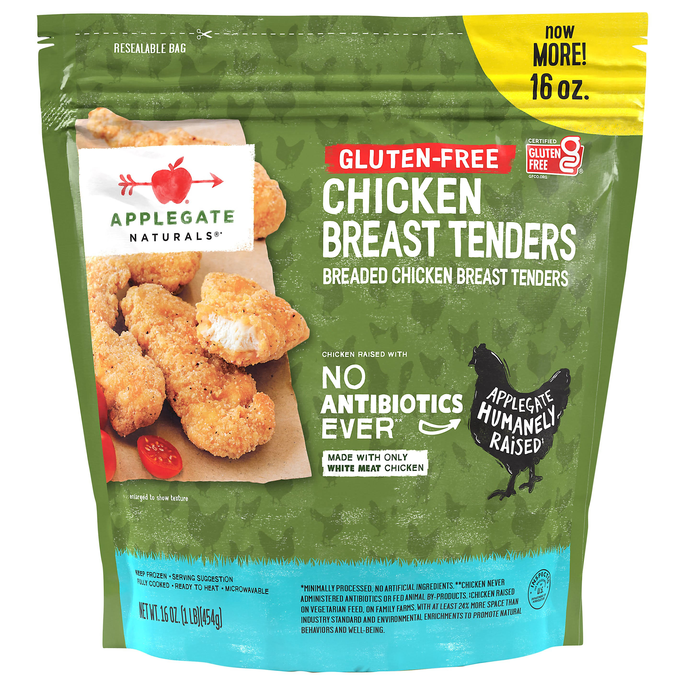 Applegate Naturals Chicken Breast Tenders, Gluten-Free, Breaded - 16 oz