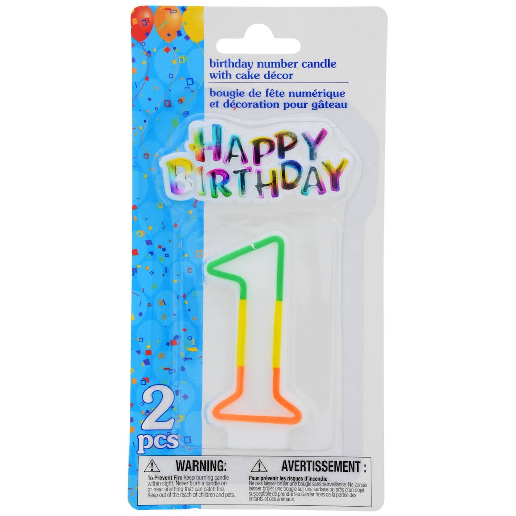 Number 1 Candle Cake Decoration