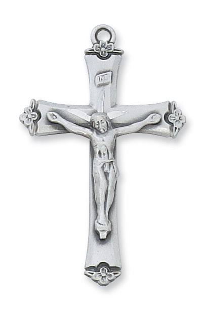 McVan L8073 10.56 x 0.95 x .13 in. Sterling Silver Crucifix Pendant