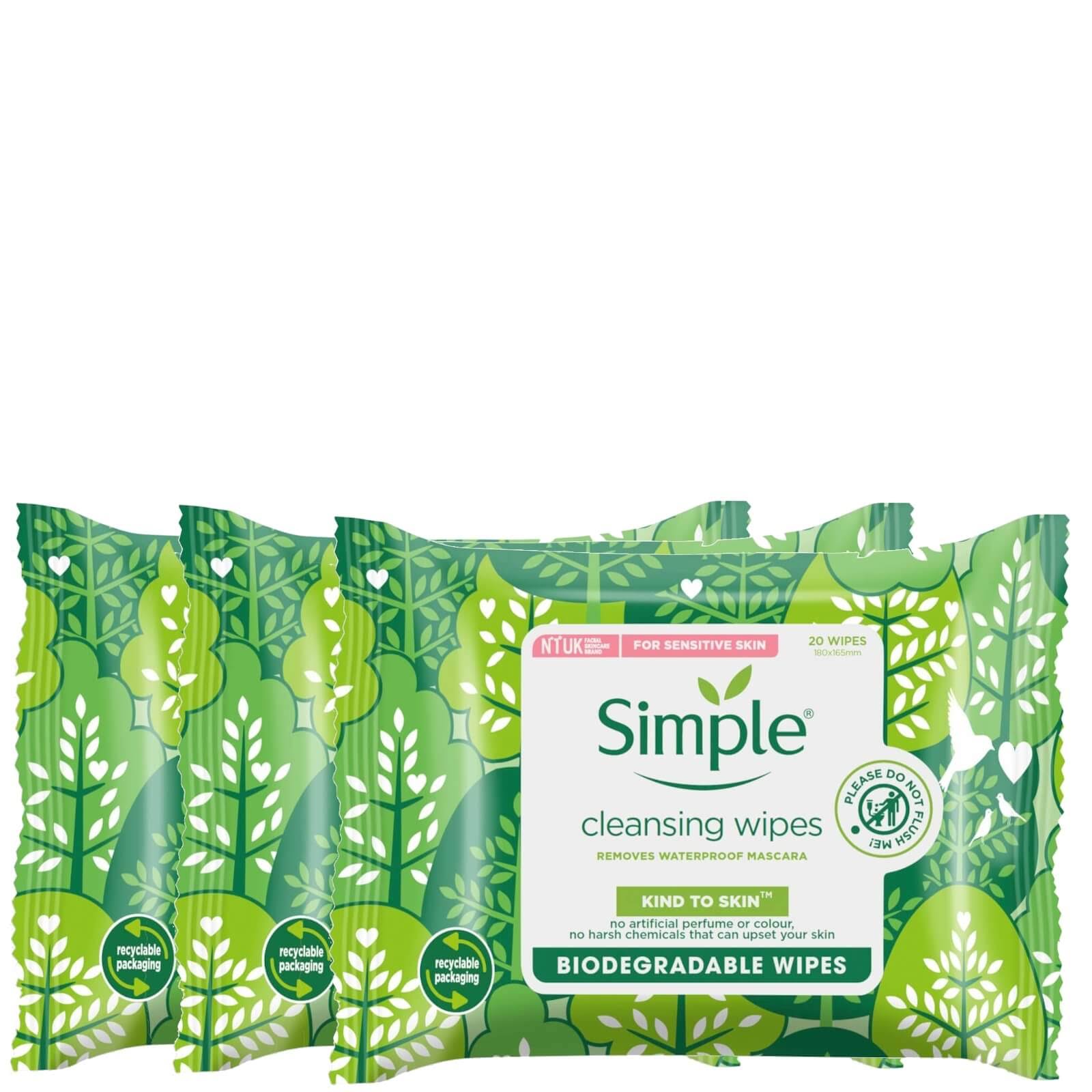 Simple Kind To Skin Biodegradable Cleansing Wipes 20s