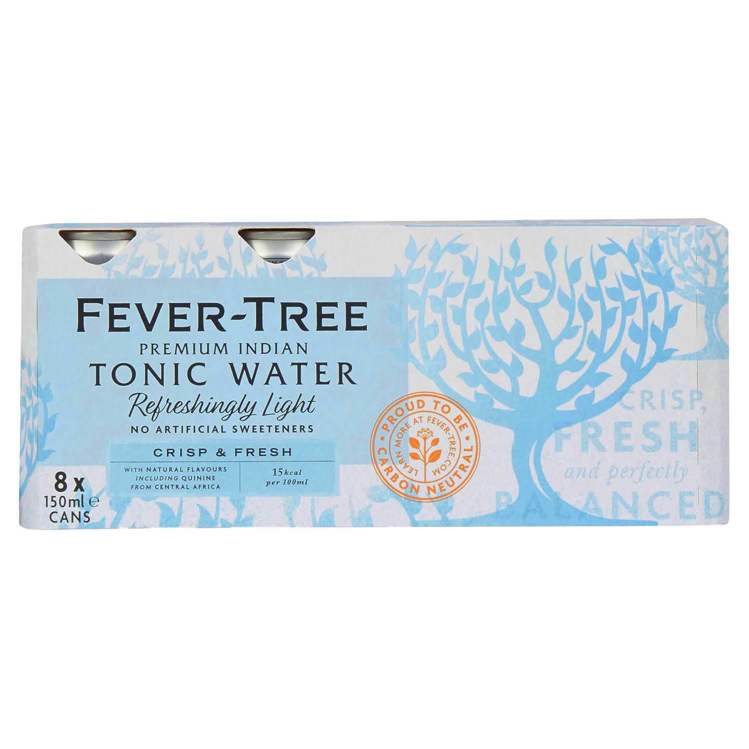 Fever Tree Naturally Light Tonic Water Cans 8 x 150ml