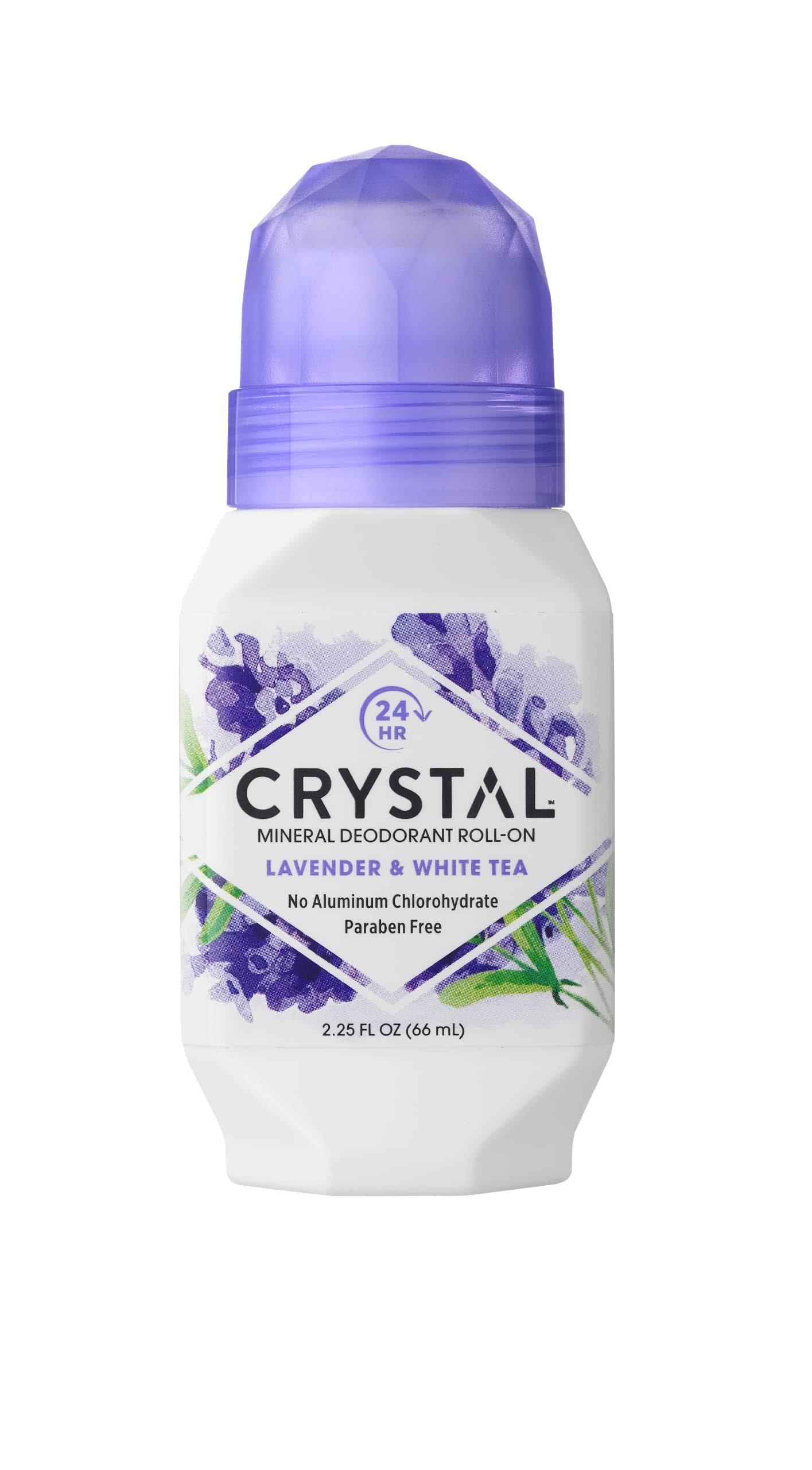 Crystal Essence Mineral Deodorant Roll - On - Lavender and White Tea