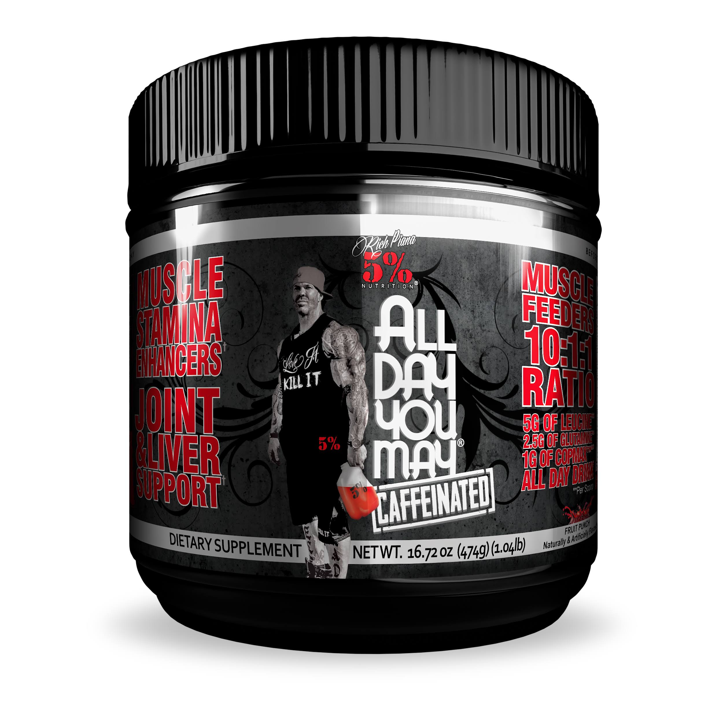 5% Nutrition All Day You May Caffeinated BCAA, Southern Sweet Tea