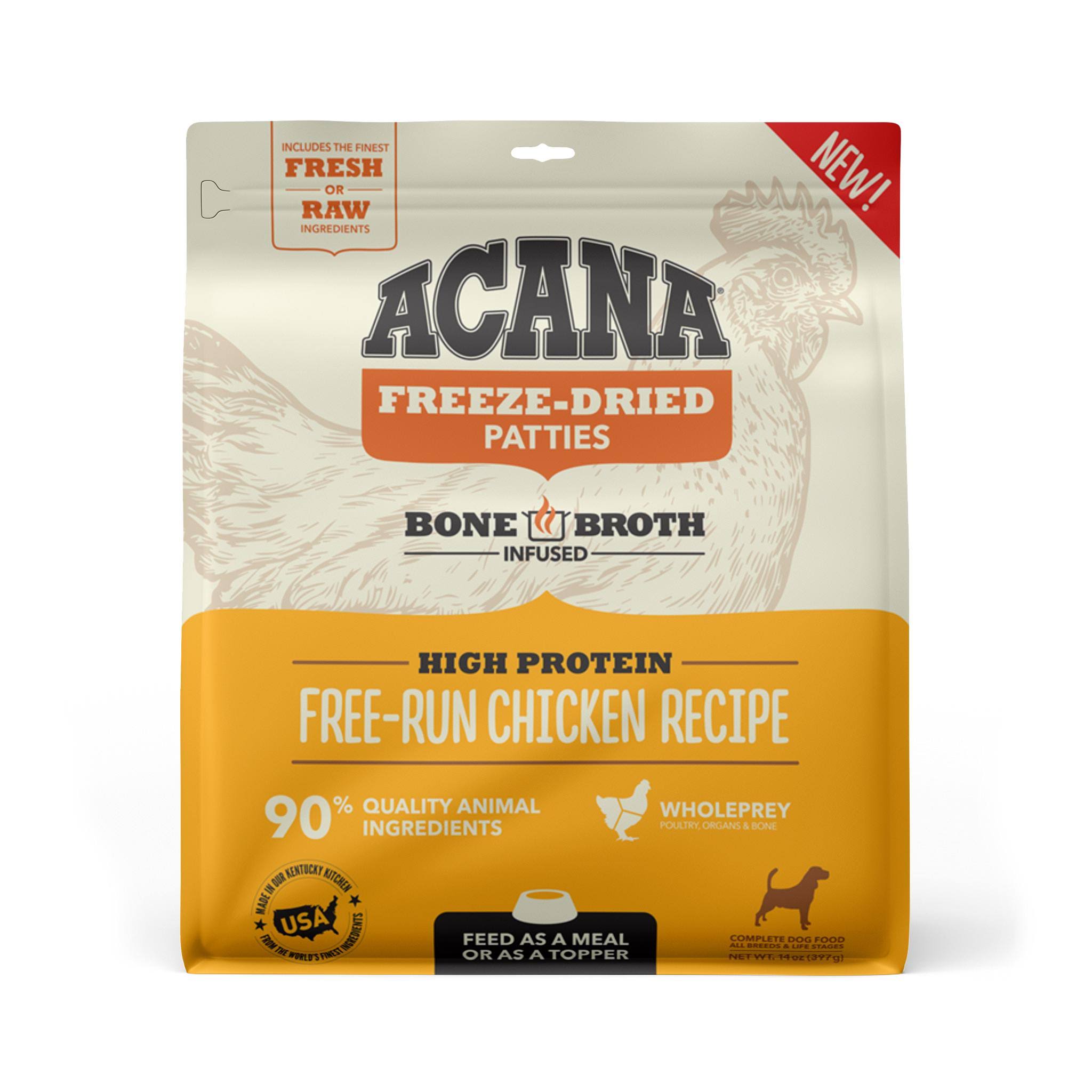 ACANA Patties Free-Run Chicken Recipe Freeze-Dried Dog Food 14 oz