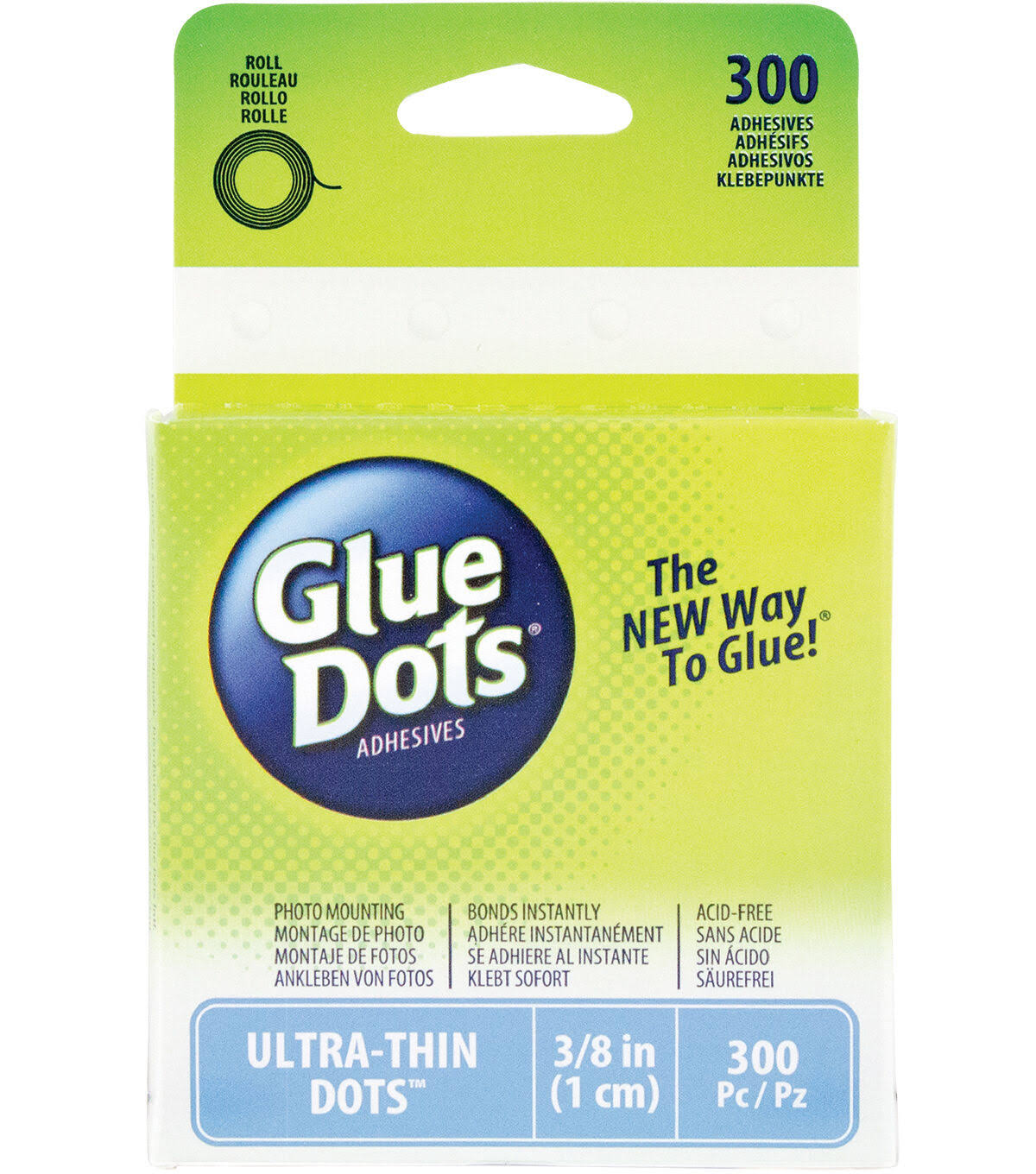 Glue Dots Ultra Thin Dots Adhesives - 3/8 in, 300 ct