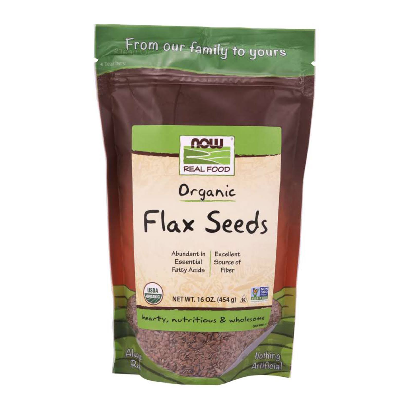 Now Foods Organic Flax Seeds - 16 oz