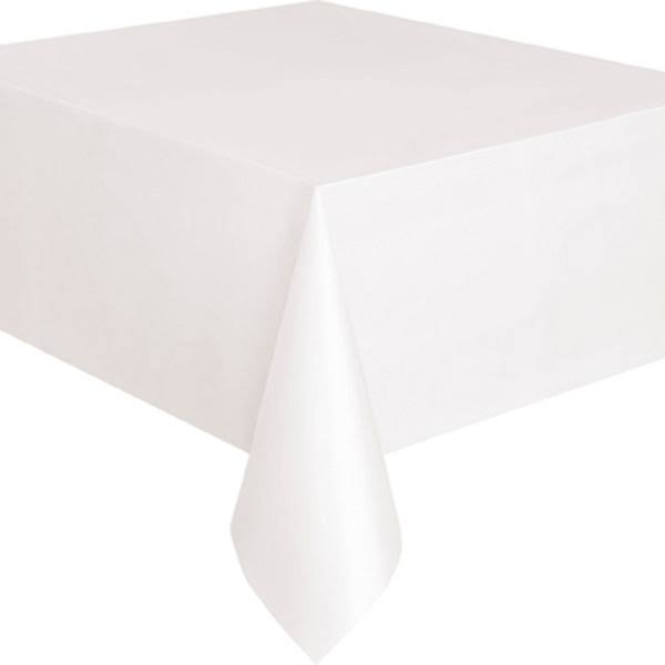 White Plastic Table Cover