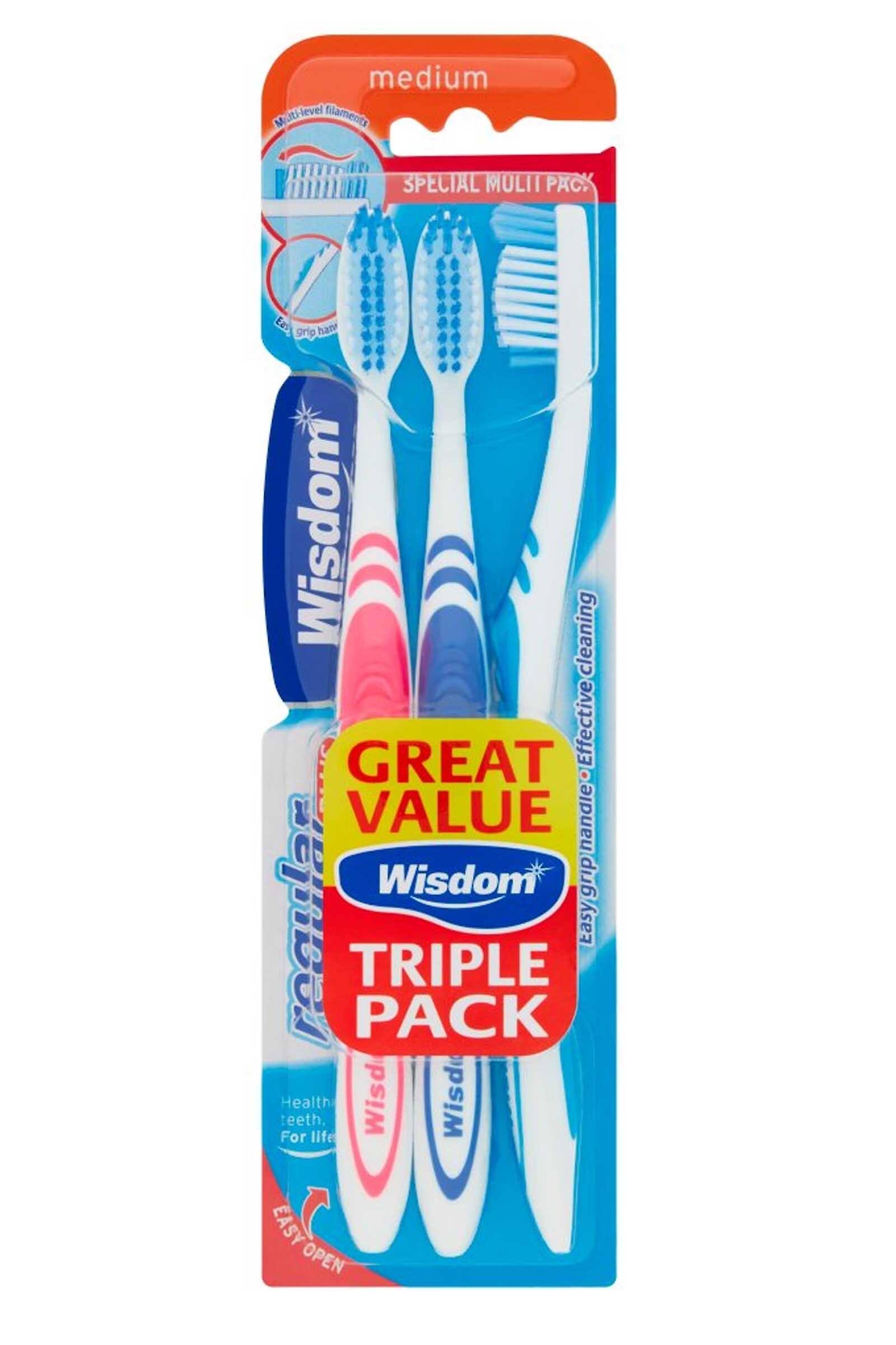 Wisdom Toothbrush - Medium, Triple Pack