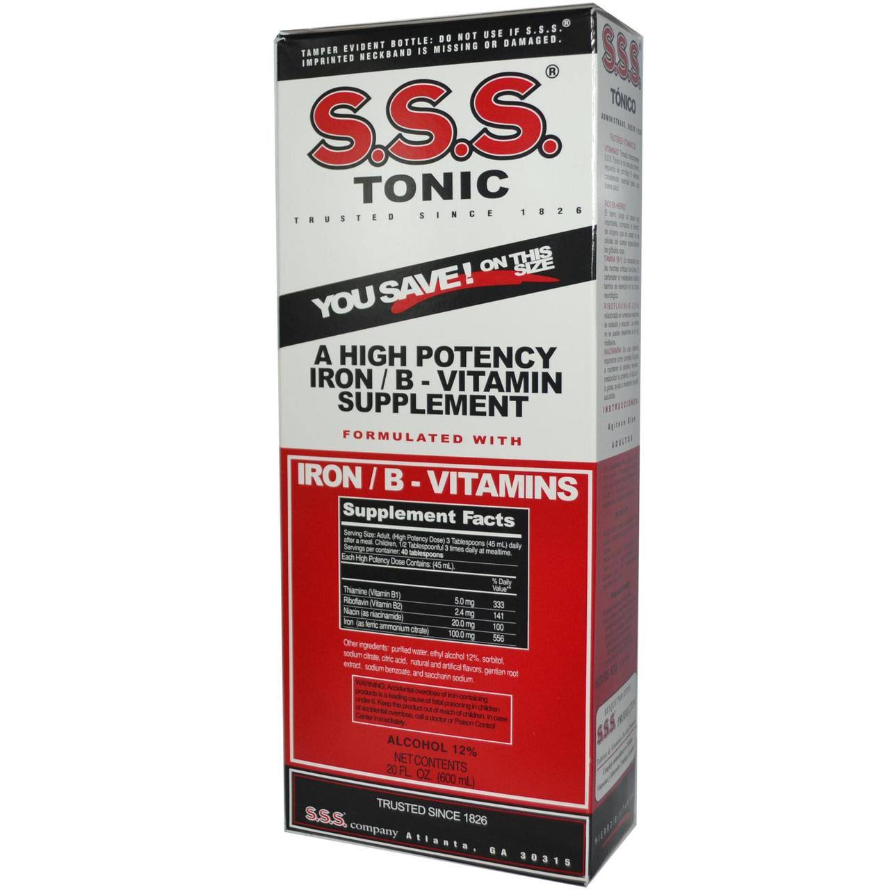 S.S.S. Tonic Liquid Iron B Vitamin - Supplement, 20 Oz