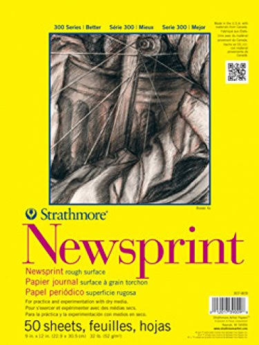 Strathmore 300 Series Newsprint Pad, Rough, 24"x36" Tape Bound, 50 Sheets