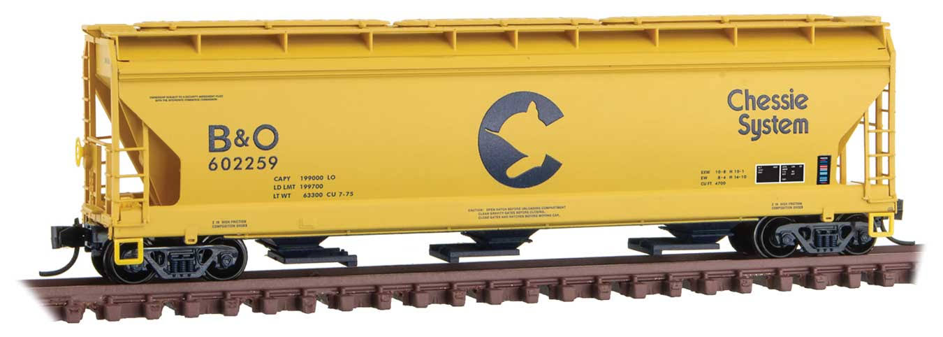 Chessie/B&O 3-Bay Covered Hopper with Elongated Hatches #602259