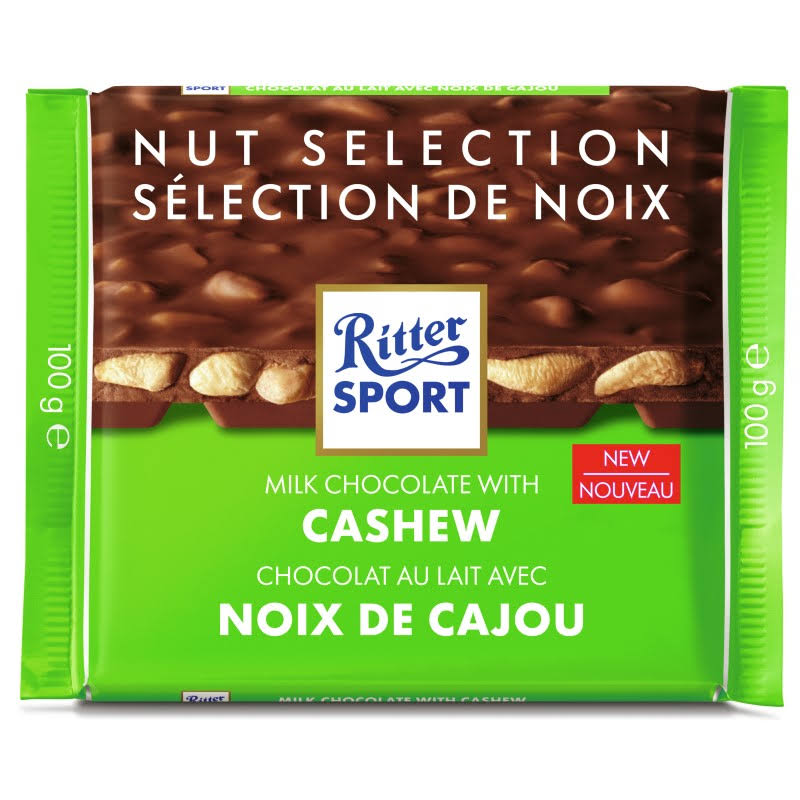 Ritter Sport Nut Selection Milk Chocolate, with Cashew - 3.5 oz