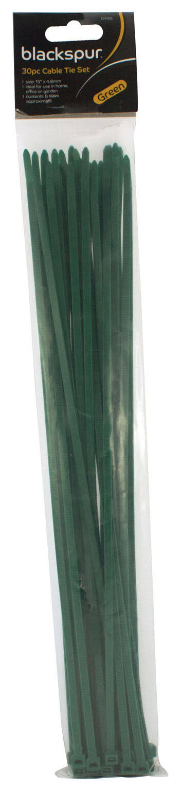 Blackspur 30pc Cable Tie Set - 15" x 4.8mm - Green (CH105)