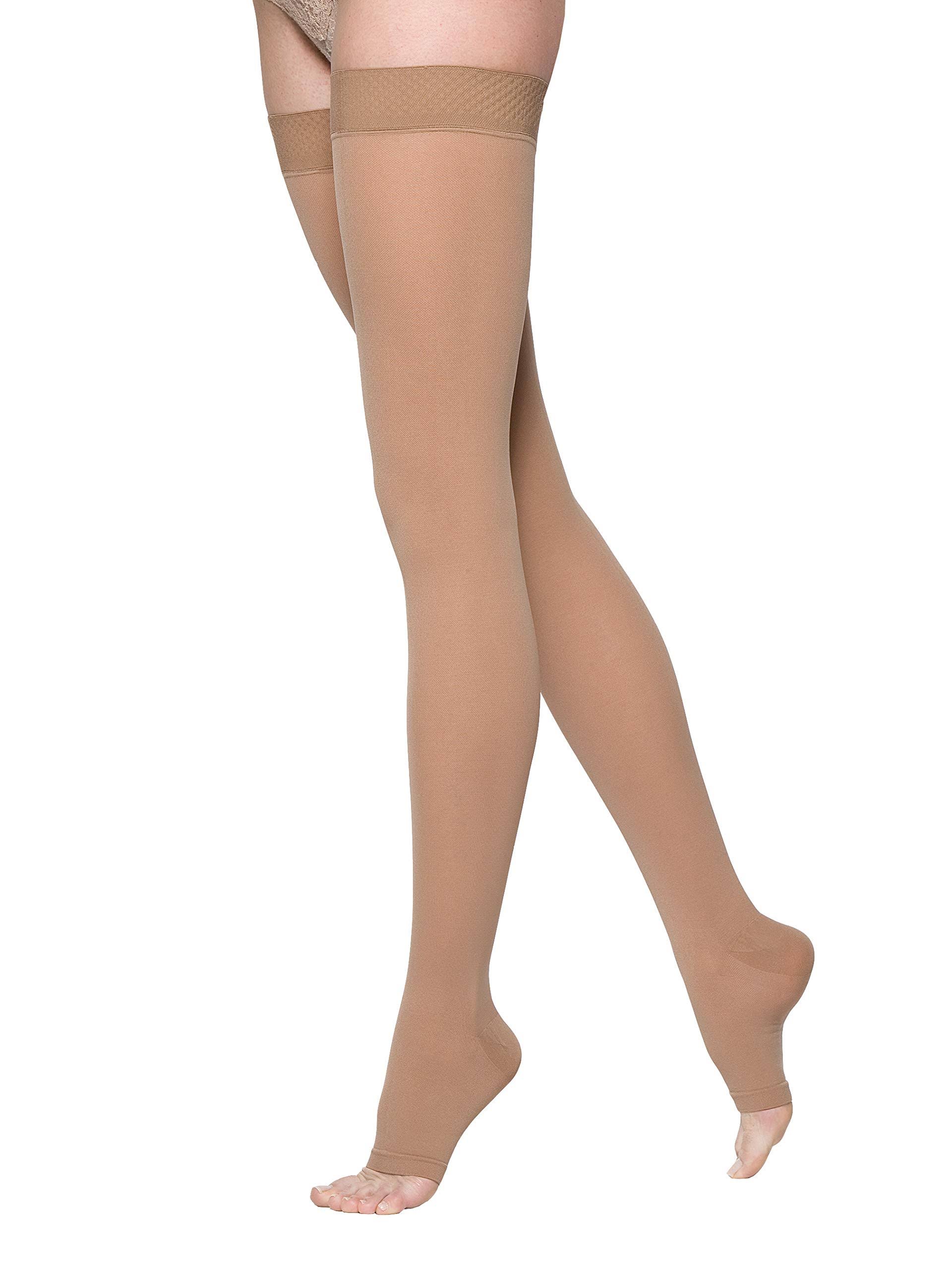 Sigvaris Select Comfort Thigh High w/ Grip Top, Open Toe 30-40mmHg