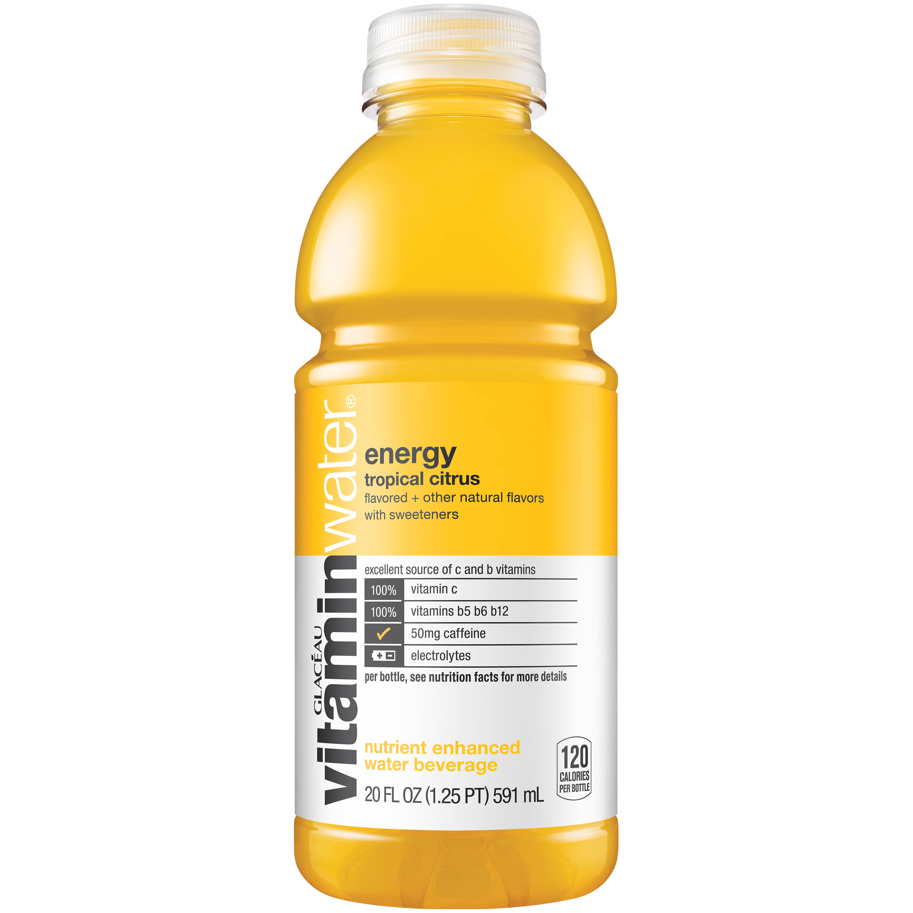 Vitamin Water Energy Nutrient Enhanced Beverage - Tropical Citrus, 20oz