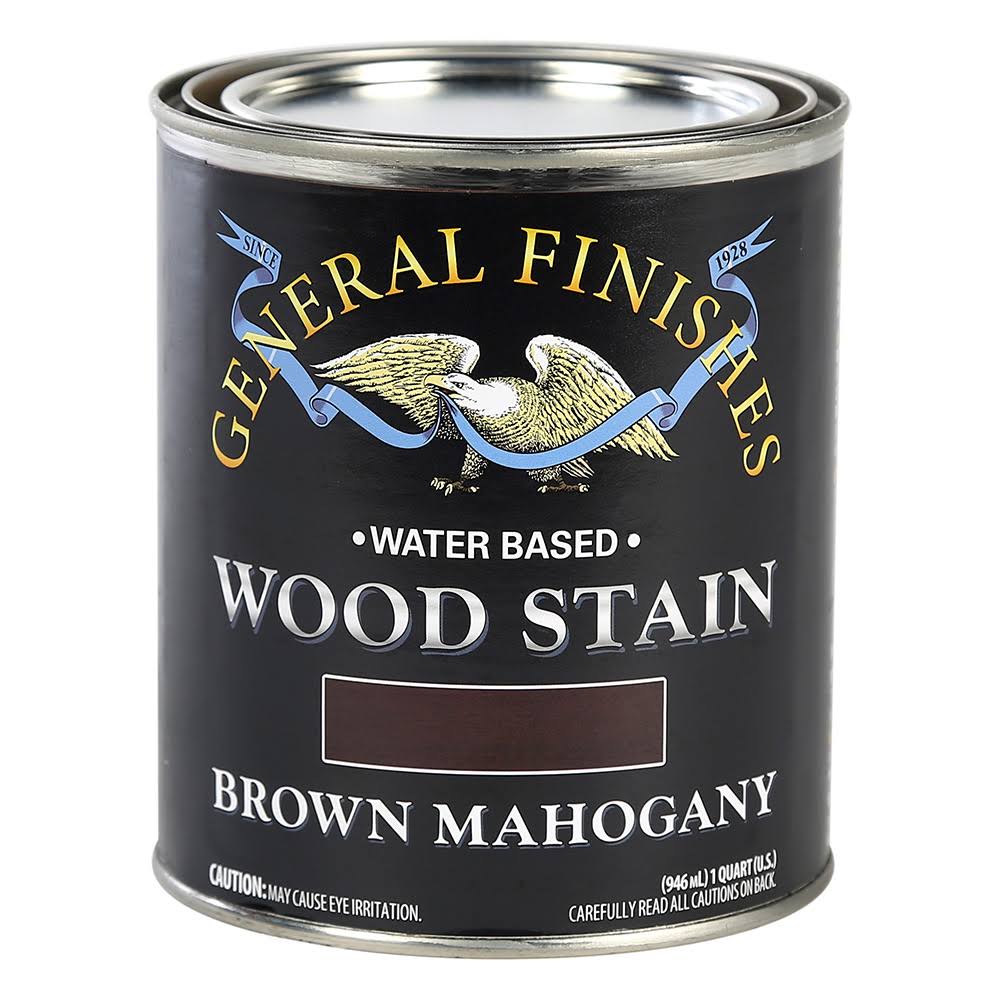 General Finishes Water Based Wood Stain - 1qt, Brown Mahogany