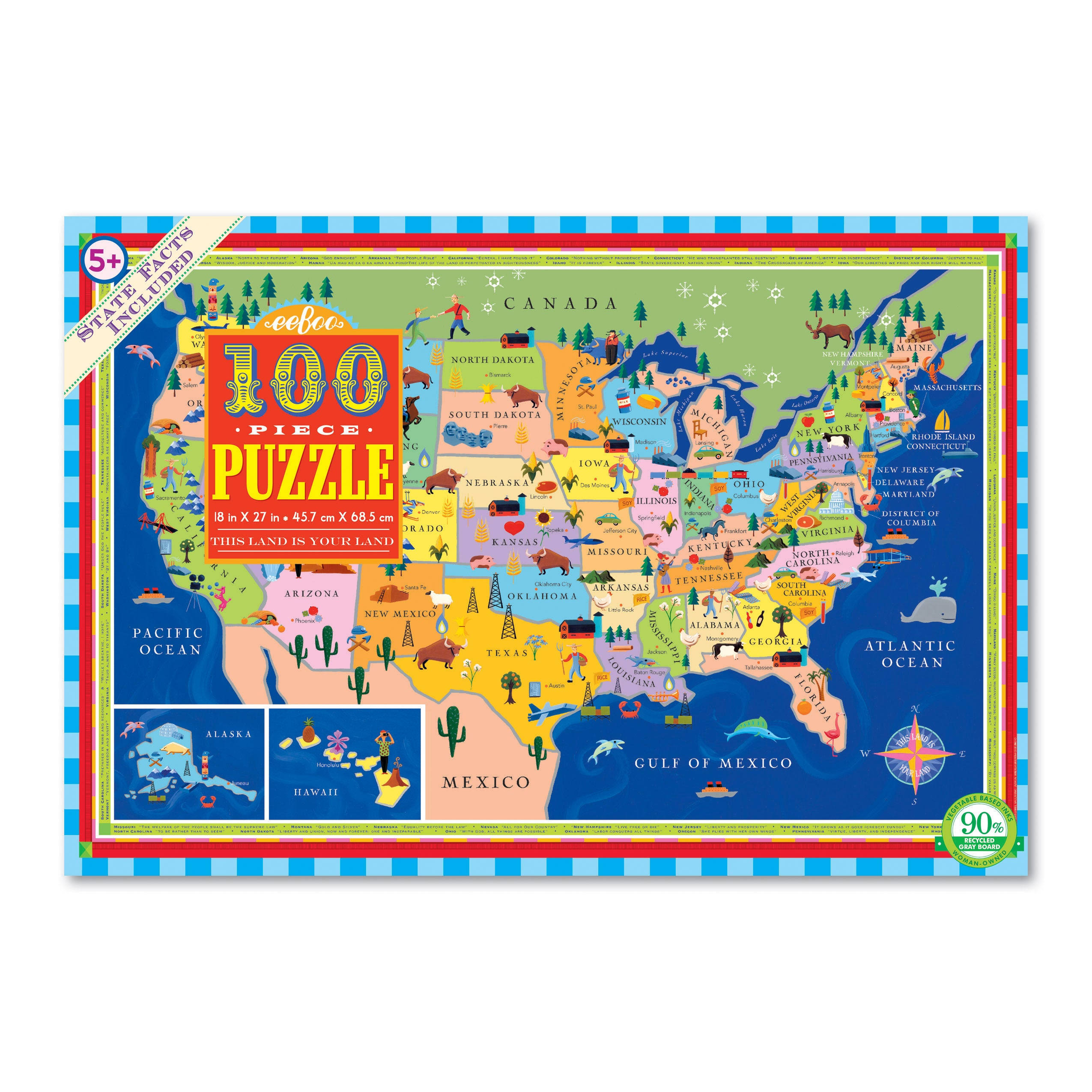 Eeboo This Land Is Your Land Jigsaw Puzzle - 100pcs