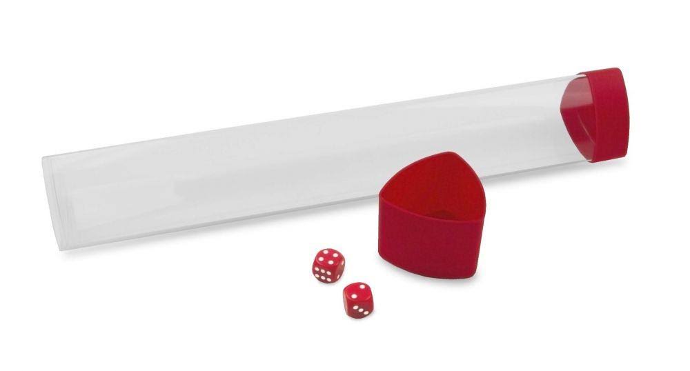 BCW Clear Playmat Tube - Red Caps/Dice