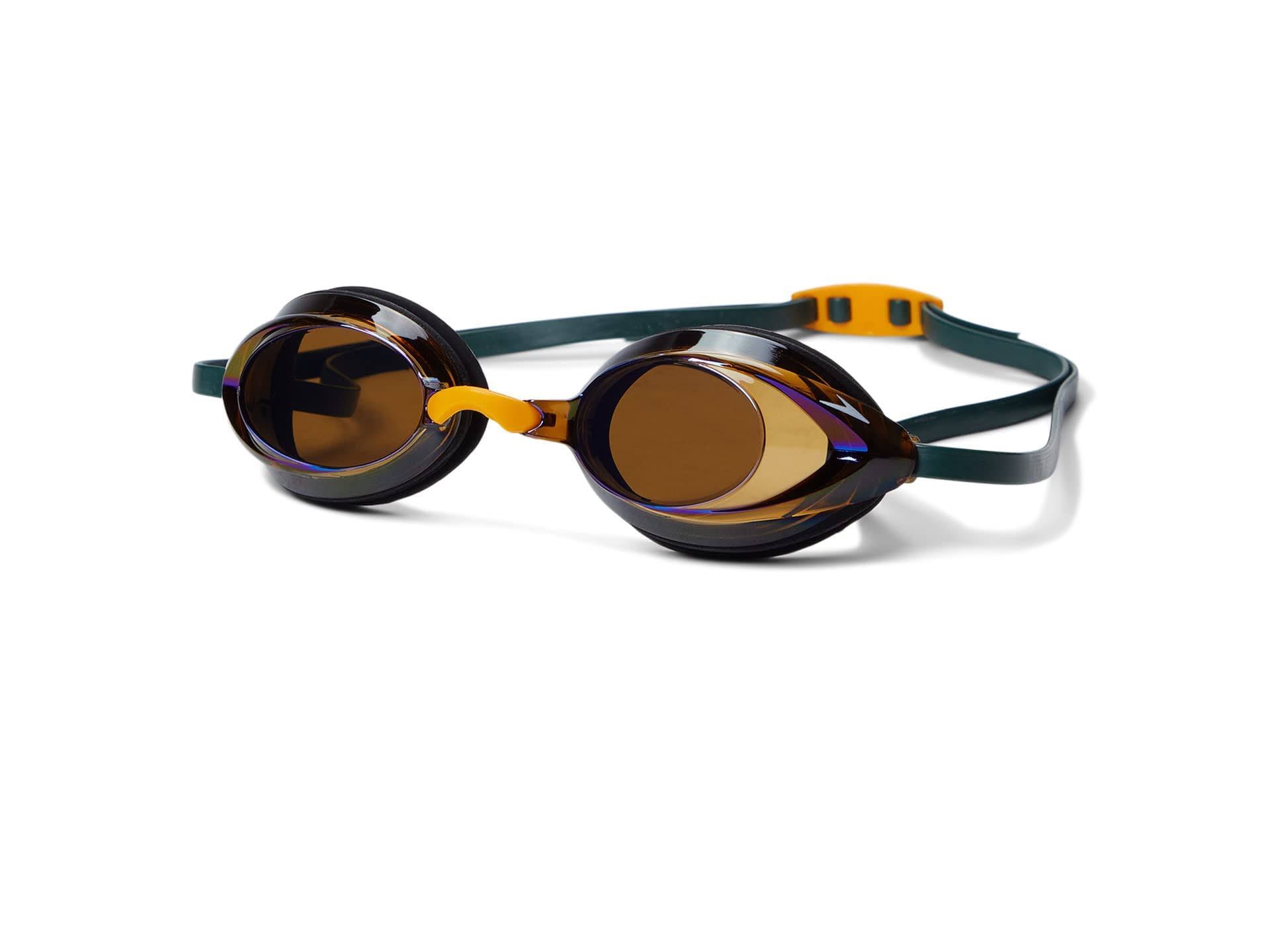 Speedo Unisex-Adult Swim Goggles Mirrored Vanquisher 2.0, Black/Amber/Emerald, One Size
