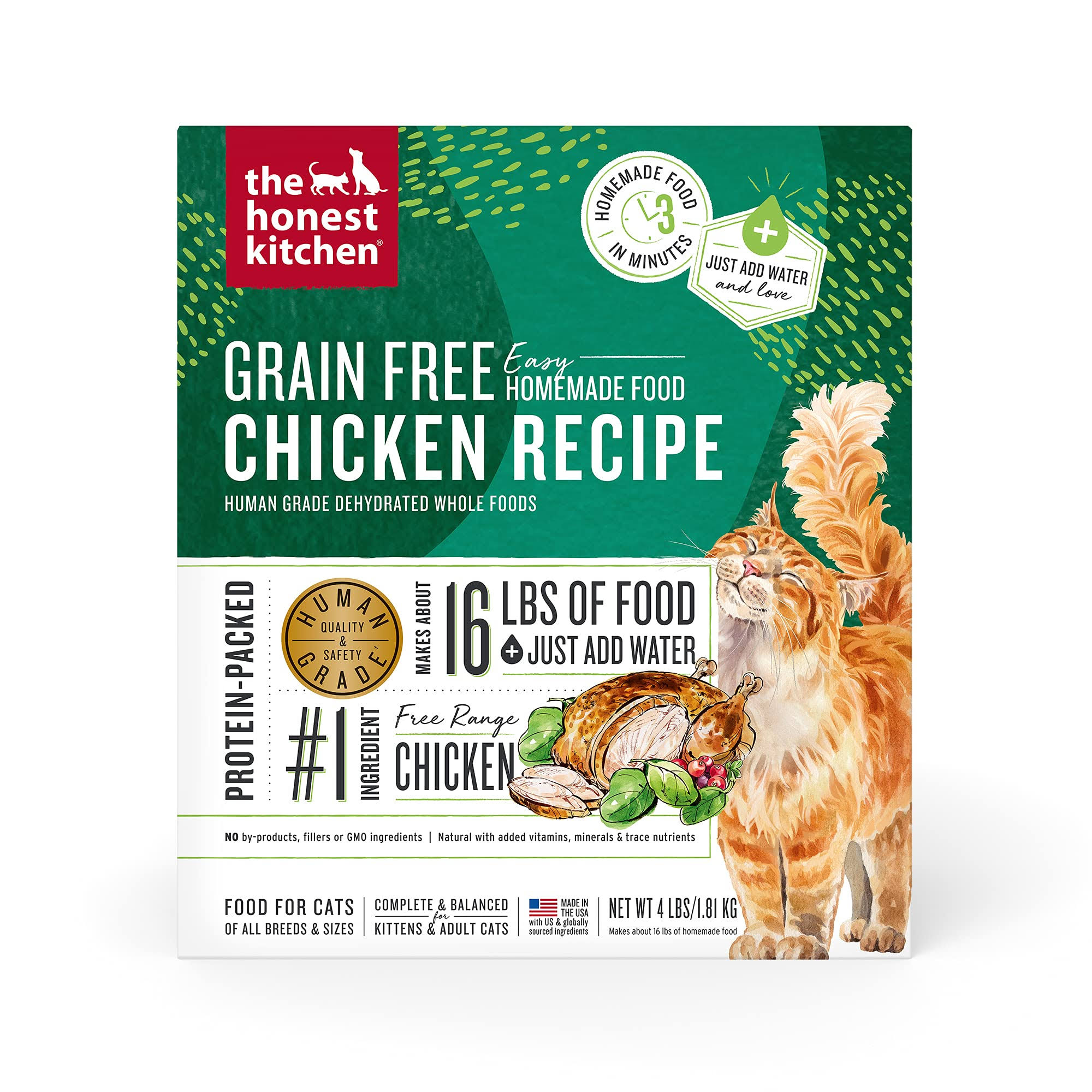 The Honest Kitchen Dehydrated Grain Free Chicken Cat Food, 4 lbs.